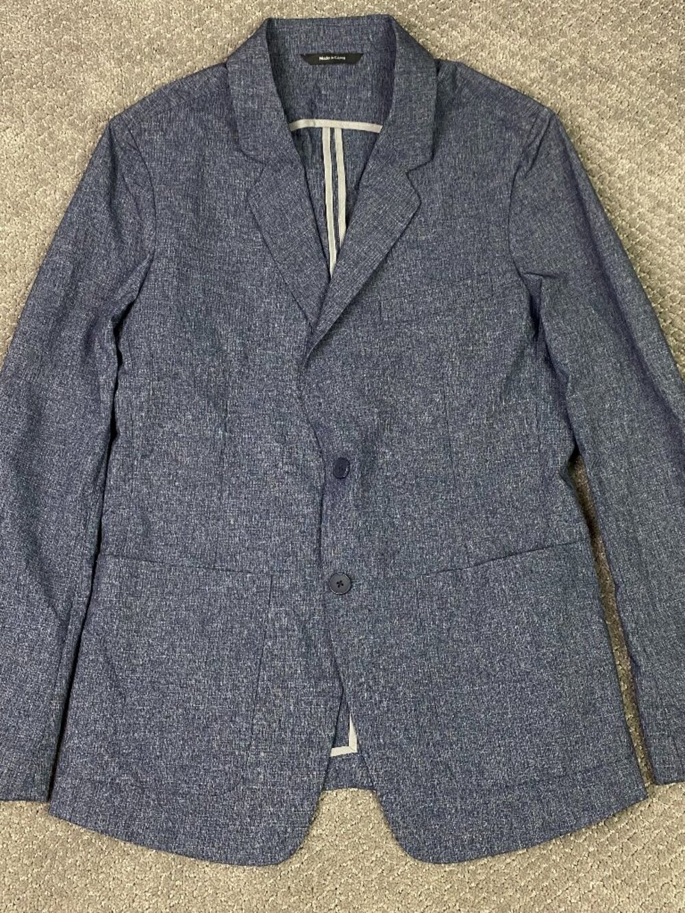 Ministry of Supply Blazer Mens Small 36S Blue Unstructured Travel Performance